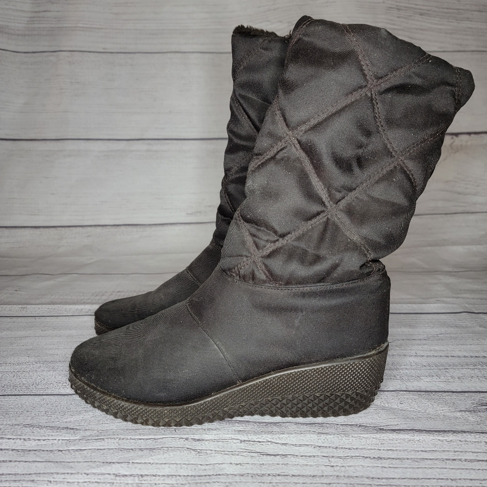 San Bernardo Mid Calf Faux Fur Boots EU size 39 (US 8) Dark Brown